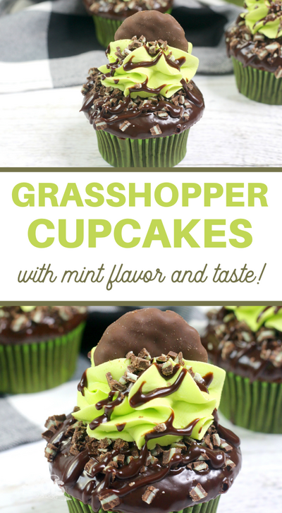 Incredibly Easy Grasshopper Cookie Cupcakes