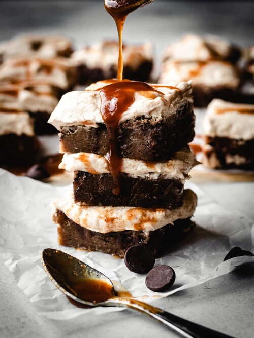 Brown Butter Blondies With Salted Caramel Buttercream Brown Butter Blondies With Salted Caramel Buttercream