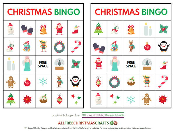Printable Christmas Bingo Printable Christmas Bingo