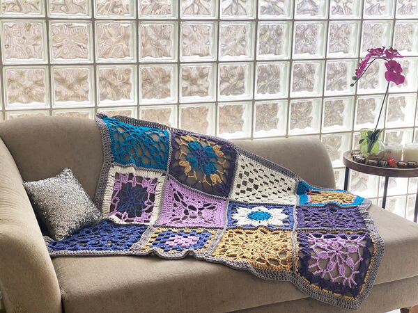 Blake Easy Sampler Motif Afghan Blanket Throw Blake Easy Sampler Motif Afghan Blanket Throw