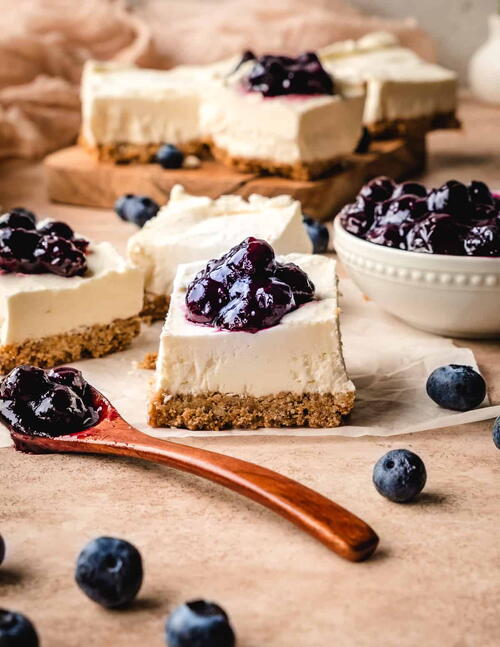 Blueberry Goat Cheese Cheesecake Bars Blueberry Goat Cheese Cheesecake Bars