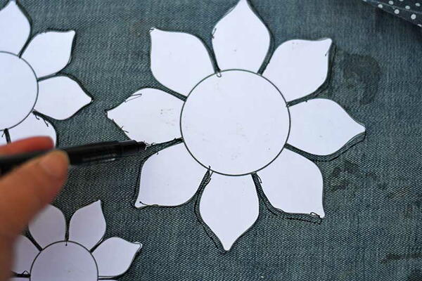 Repurposed Denim Sunflower Corsage Repurposed Denim Sunflower Corsage