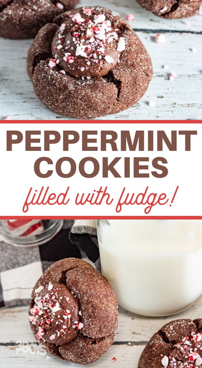 Crazy Good Peppermint Fudge Filled Cookies