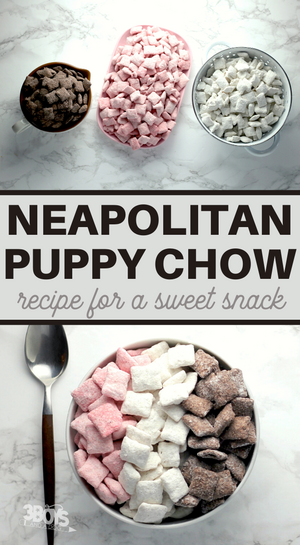 Flavorful Neapolitan Puppy Chow Recipe Flavorful Neapolitan Puppy Chow Recipe