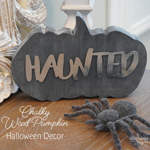 Chalky Wood Pumpkin Halloween Decor Chalky Wood Pumpkin Halloween Decor