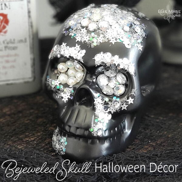 Bejeweled Skull Halloween Decor Bejeweled Skull Halloween Decor
