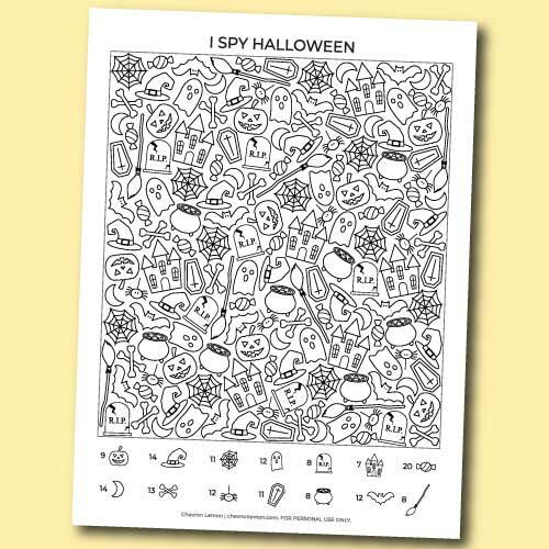 Printable I Spy Halloween Printable I Spy Halloween