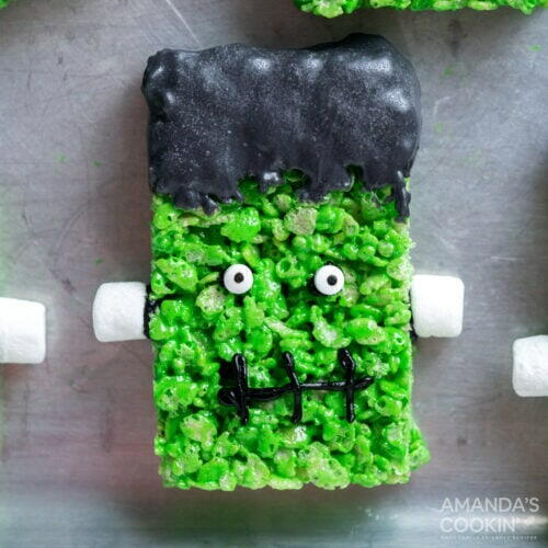 Frankenstein Rice Krispie Treats Frankenstein Rice Krispie Treats