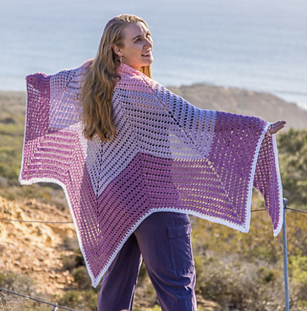 Easy Crochet Tulip Chevron Shawl Easy Crochet Tulip Chevron Shawl