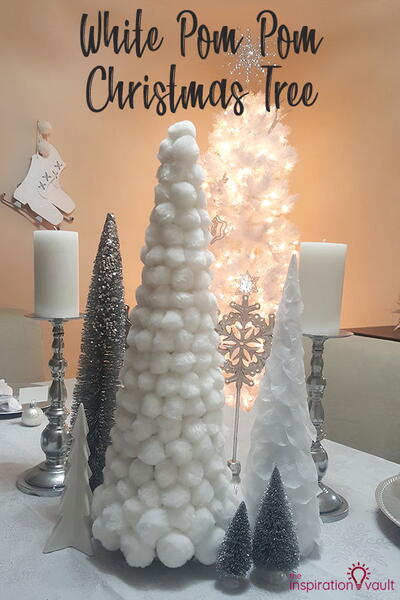 White Pom Pom Christmas Tree