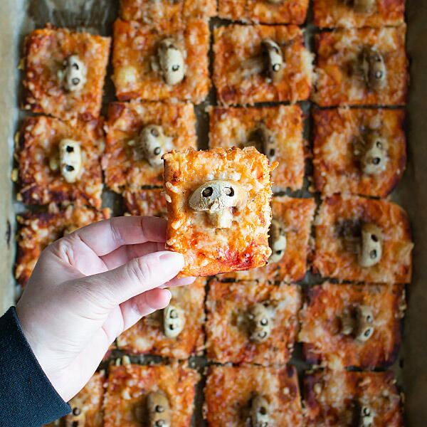 Skull Mushroom Pizza Bites Skull Mushroom Pizza Bites
