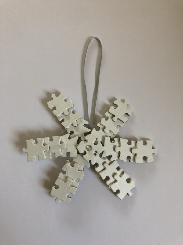 Snowflake puzzle piece ornament