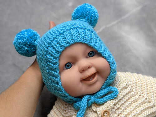 Knit Baby Bonnet Knit Baby Bonnet