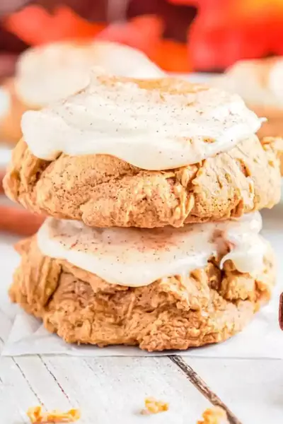 Frosted Pumpkin Cookies with Cake Mix Frosted Pumpkin Cookies (with Cake Mix!)
