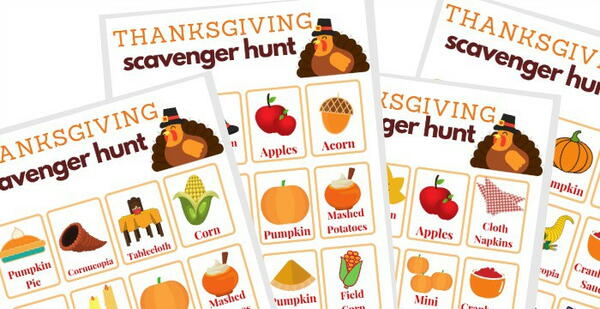Thanksgiving Scavenger Hunt Thanksgiving Scavenger Hunt