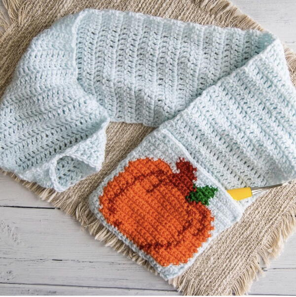 Crochet Fall Scarf With Pockets Crochet Fall Scarf With Pockets
