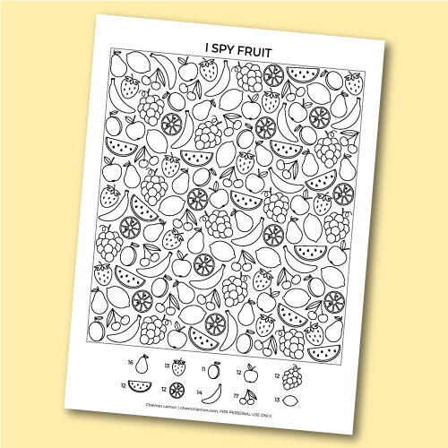 Printable I Spy Fruit Printable I Spy Fruit