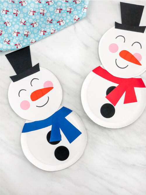 Snowman Paper Plate Craft