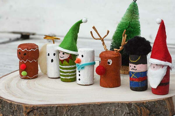 Christmas Wine Cork Characters Christmas Wine Cork Characters