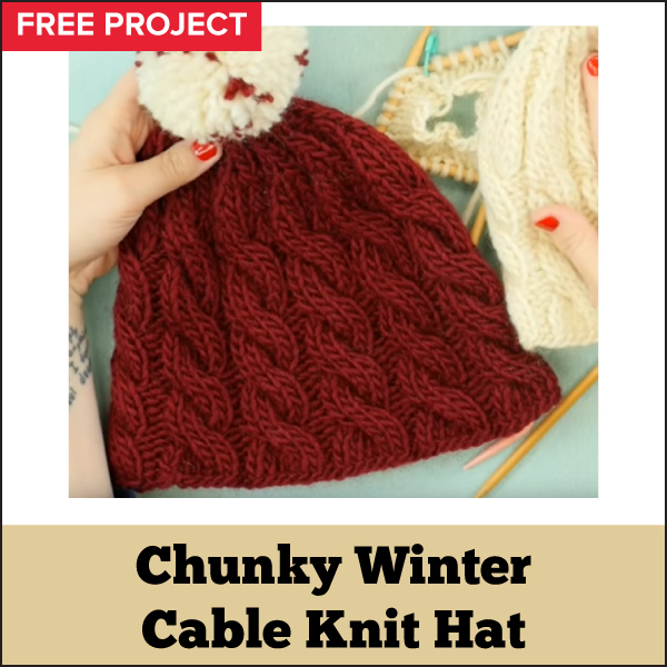 Chunky Winter Cable Knit Hat
