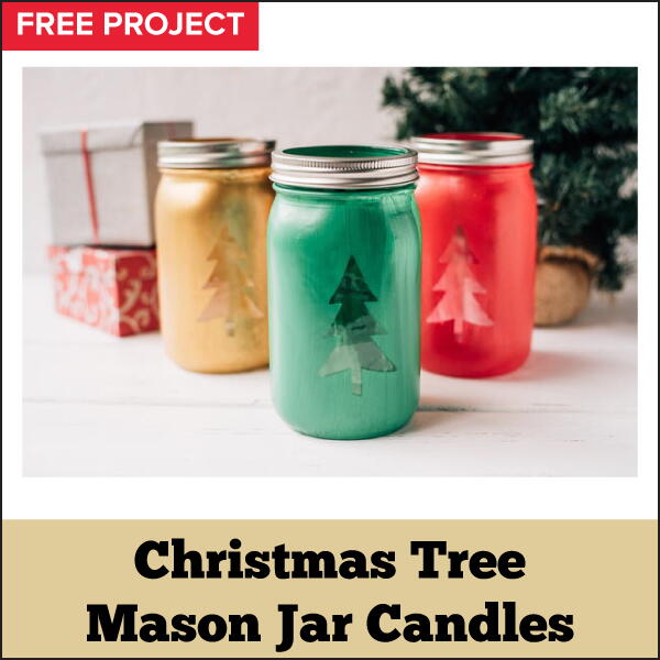 Christmas Tree Mason Jar Candles