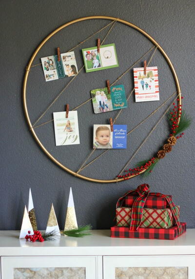 Hula Hoop Holiday Card Display Hula Hoop Holiday Card Display