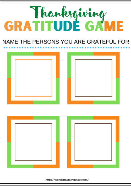 Thanksgiving Gratitude Game Thanksgiving Gratitude Game
