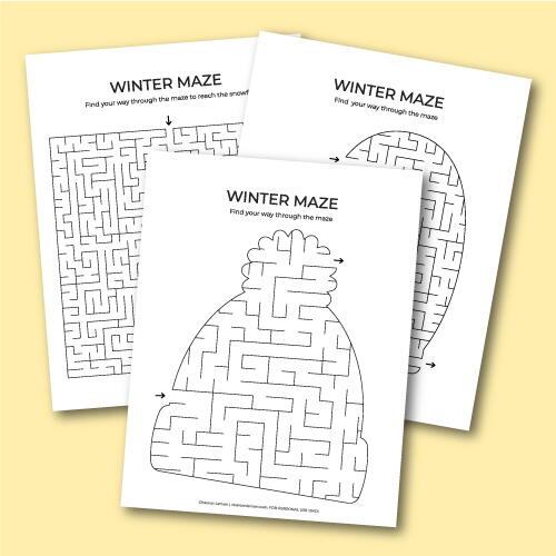 Printable Winter Mazes Printable Winter Mazes