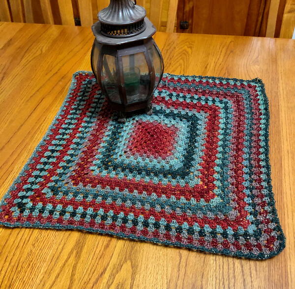 Beginner Granny Square Christmas Doily Beginner Granny Square Christmas Doily