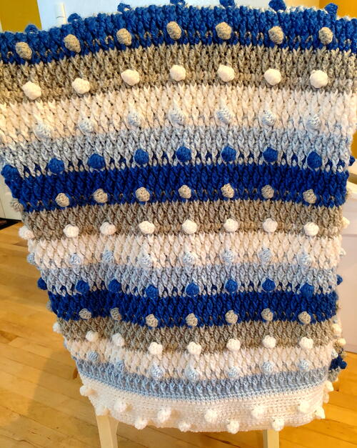 Bobble Blanket Decked In Blue