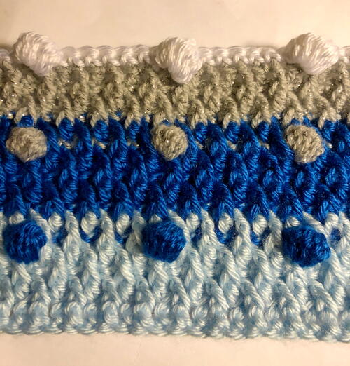 Bobble Blanket Decked In Blue Bobble Blanket Decked In Blue