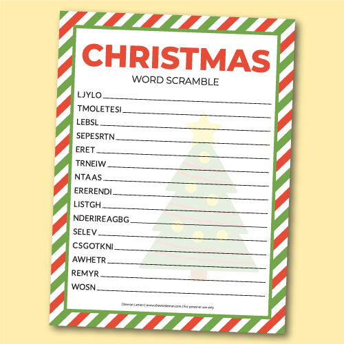 Printable Christmas Word Scramble Printable Christmas Word Scramble