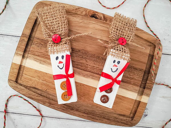 Wood Block Snowman Wood Block Snowman