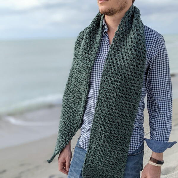 Classic Mens Crochet Scarf Classic Men's Crochet Scarf
