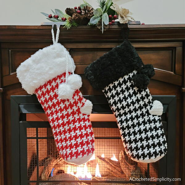 Houndstooth Christmas Stocking Houndstooth Christmas Stocking