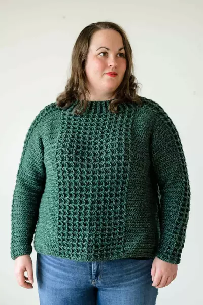 Waffle Crochet Sweater 