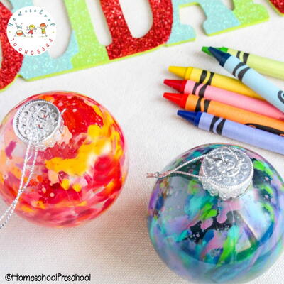 Melted Crayon Christmas Ornaments