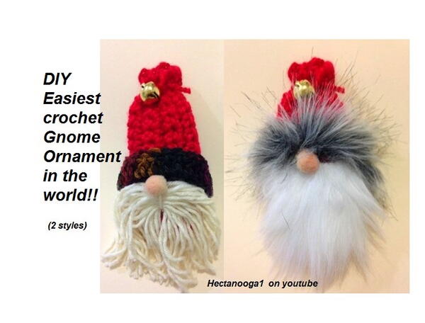 Easiest Crochet Gnome Ornament Easiest Crochet Gnome Ornament