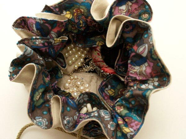 Linen Travel Jewelry Bag Linen Travel Jewelry Bag