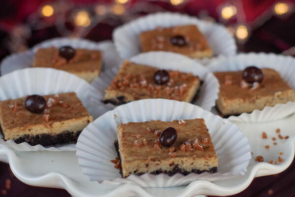 Mocha Eggnog Cheesecake Bars