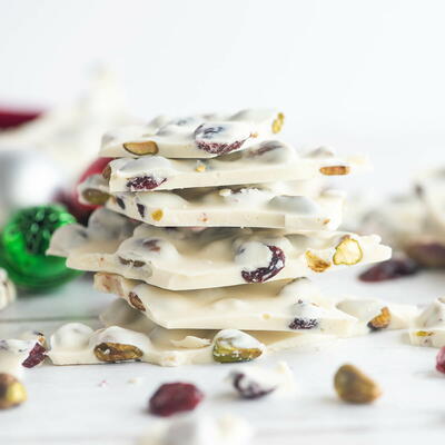 Cranberry Pistachio White Chocolate Bark Cranberry Pistachio White Chocolate Bark