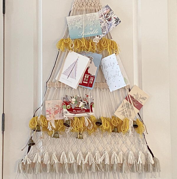 Macram Christmas Card Holder Macramé Christmas Card Holder
