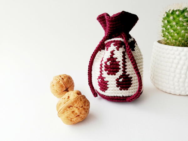 Drawstring Bag With Christmas Ornaments Drawstring Bag With Christmas Ornaments