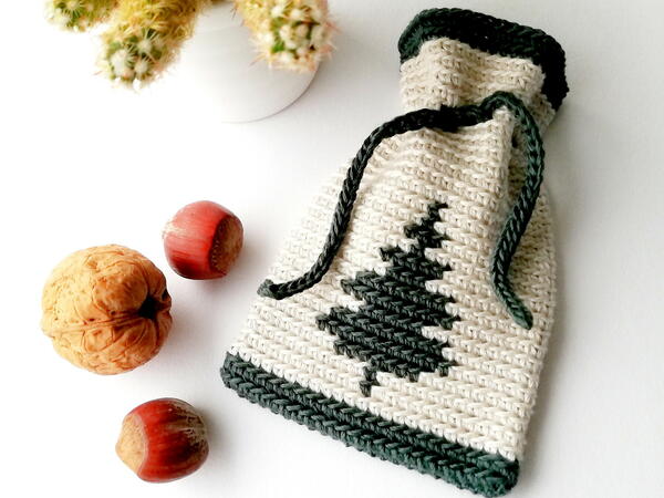 Drawstring Bag With Christmas Tree Drawstring Bag With Christmas Tree