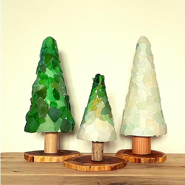 Sea Glass Christmas Trees