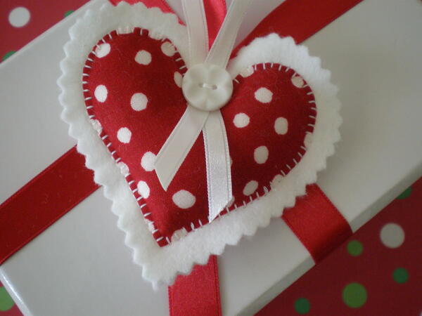 Polka Dot Plushy Heart Ornament Polka Dot Plushy Heart Ornament