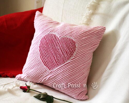 Chenille Heart Pillow Chenille Heart Pillow