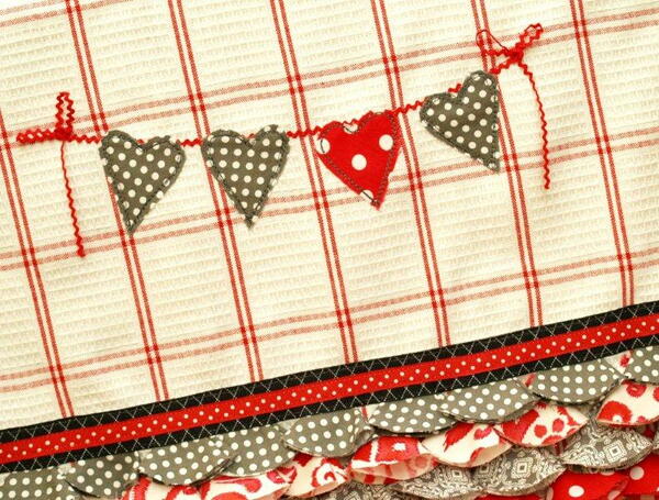 Shabby Hearts and Ruffles Dish Towel Shabby Hearts and Ruffles Dish Towel
