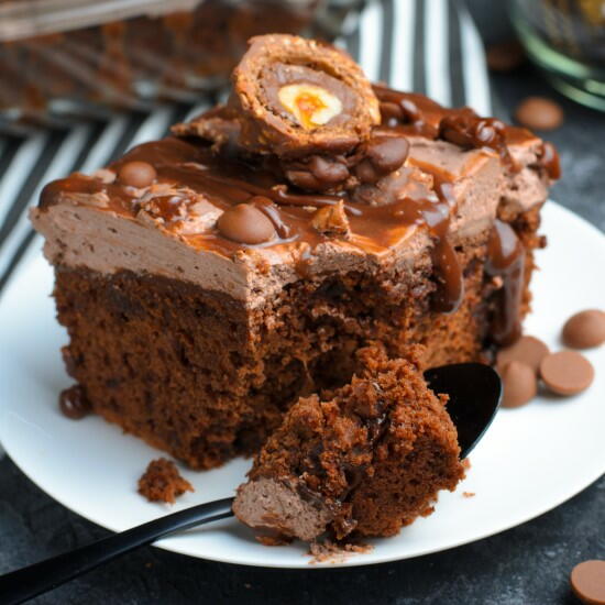 Ferrero Rocher Chocolate Poke Cake Ferrero Rocher Chocolate Poke Cake