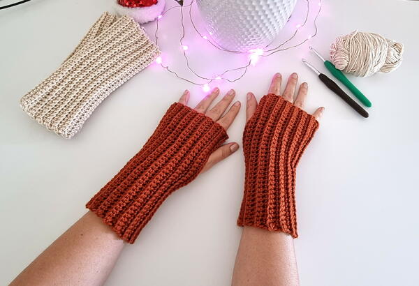 Ridged Crochet Fingerless Gloves Ridged Crochet Fingerless Gloves